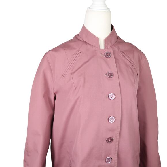 Vintage 70s Fleet Street mauve pink mid length raincoat jacket 12 - Picture 2 of 6